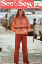 BUTTERICK 6880 See Sew VTG 70s Tunic Pant Loose V Collar Slits 14 16 18 UNCUT