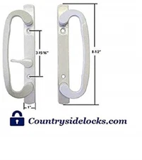 Sliding Glass Patio Door Handle Set, Mortise Type, B-Position, Non-Keyed, White