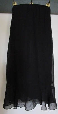 Alex Evenings black sheer skirt L NWOT