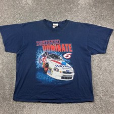 Vintage Mark Martin Nascar Shirt Mens 2XL Navy Blue Chase Authentics Distressed