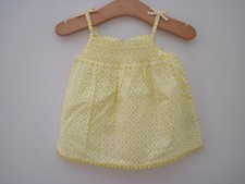 BABY BY DAVID JONES SMOCK YELLOW ruffle TOP girls 6-12 months NEW RP&pound;30