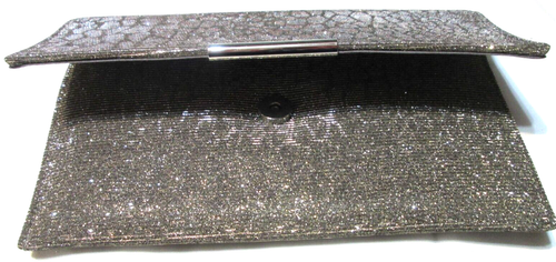 Ester & Lilly EVENING Clutch/BAG W/ chain strap- NWOT-SILVER GLITTER animal prin - Picture 7 of 10