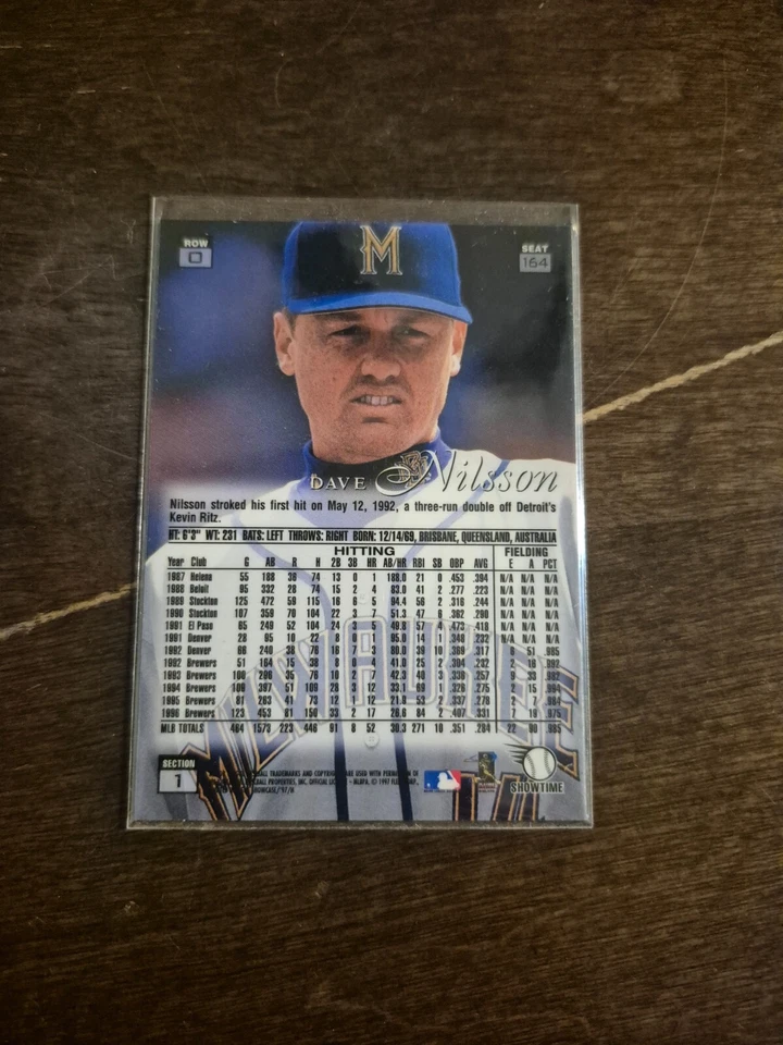 1997 Flair Showcase Dave Nilsson Milwaukee Brewers - Image 2 of 2
