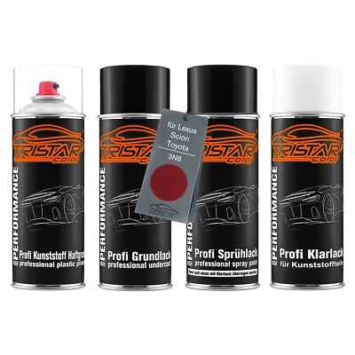 Autolack Spraydosen Set Kunststoff für Lexus Scion Toyota 3N8 Burning Red Perl