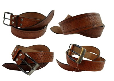 WOMENS BELT FOR WORK FASHION TOOLED LATHER JEANS TROUSER  display picture 3