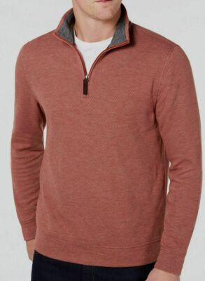 TASSO ELBA Firebrick Combo Quarter Zip Pullover Sweater NEW Small S