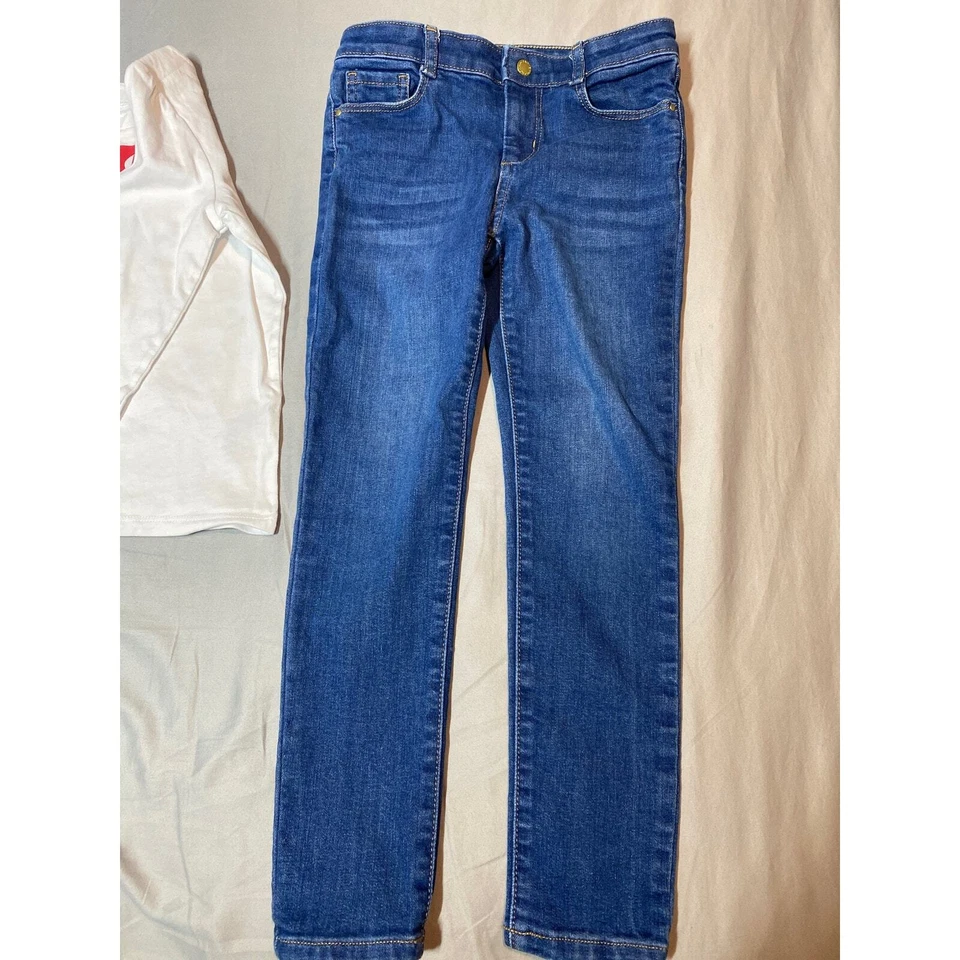 Janie и Jack длинным рукавом Топ / Jack джинсовой ткани узкие джинсы оба размера 7 (комплект) - Изображение 2 из 4