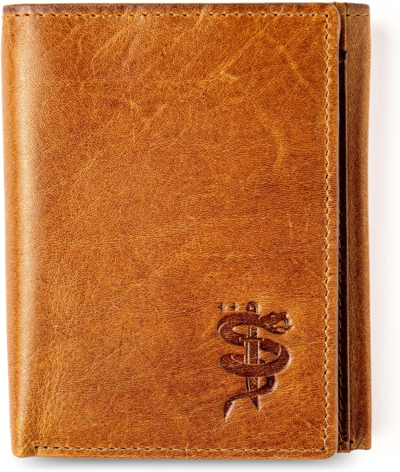 Freedom Leather RFID Trifold Wallet for Men with Smart Pocket for Air Tag or Oth