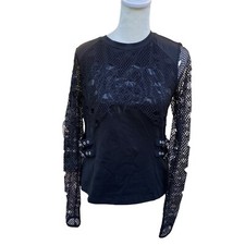 Killstar Punk Goth Alternative Fishnet Long Sleeve Buckle Top Blouse Medium NWT