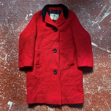 Vintage Rare Aquascutum 60's Knit Coat In Red Rackhams Harrods Size Large