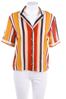 NEW LOOK Shirt Blouse Stripes EUR 36 = D 34 orange shades red shades