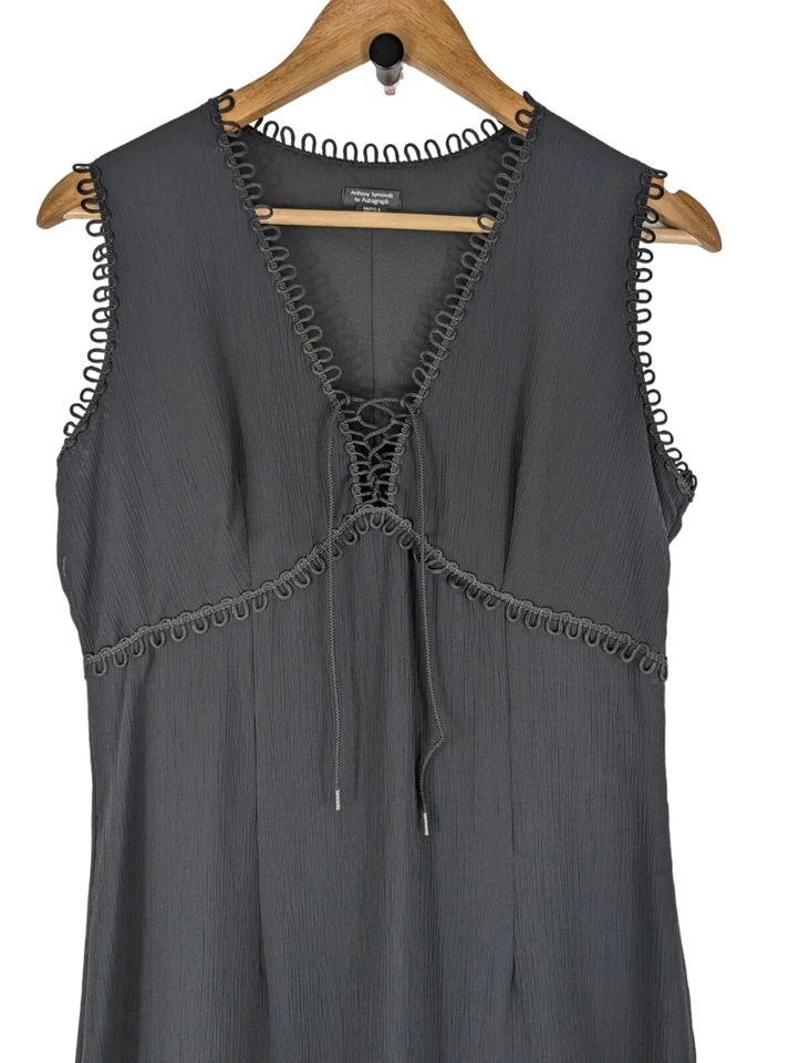 M&S Autograph Black Shift Dress, Sleeveless, Lined, Anthony Symonds Size 14 - Image 2 of 4
