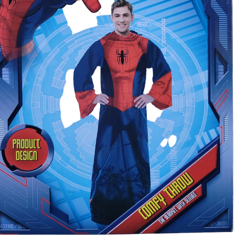 Marvel Spider-Man Adult Silk Touch Comfy Throw Blanket with Sleeves ONE SIZE NEW - Image 2 of 3