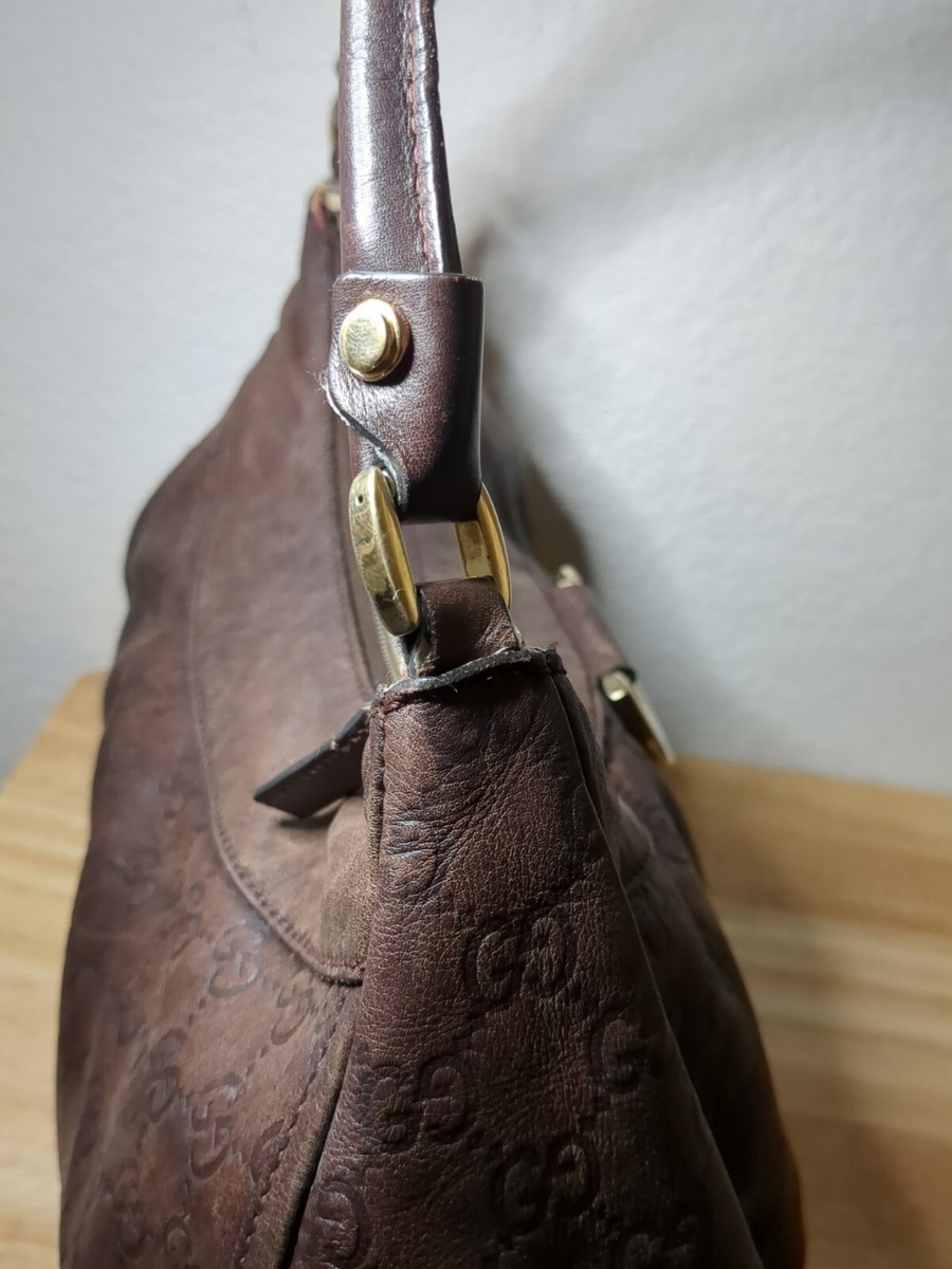 BROWN GUCCI D-RING ABBEY SHOULDER Leather BRW Good Condition BROWN GUCCI D-RING ABBEY SHOULDER Leather BRW Good Condition