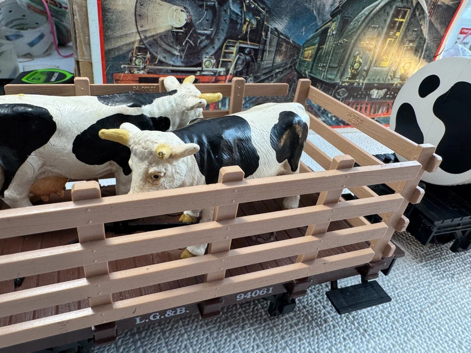 🚂 G SCALE - LGB  CATTLE CAR AND MILK TANK CAR -  L👀K💥G785 - Image 3 of 4