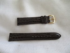 hadley roma watchstrap watch band strap 18mm brown gold genuine leather croco