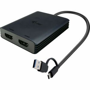 I-Tec Usb-A/Usb-C Dual 4K/60 Hz Hdmi Video Adapter. Cable Length: 0.27 M Connect