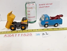 Vintage 1970's Mini Tonka Blue Pressed Steel Wrecker Tow Truck + 768 Dump Truck
