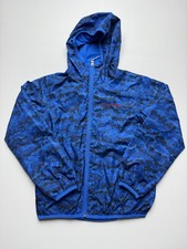 Columbia Jacket Youth Small Blue Camo Hooded Full Zip Omni-Wick Windbreaker