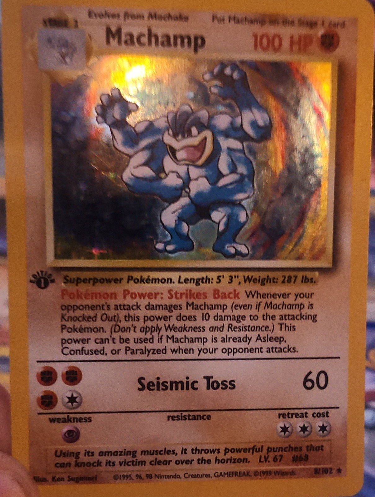 Pokemon TCG Machamp 8/102 Deck Exclusives Holo Rare 100 HP 1st Ed English