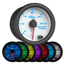 GLOWSHIFT WHITE 7 FUEL RAIL PRESSURE GAUGE 30,000 PSI for 5.9L DODGE CUMMINS