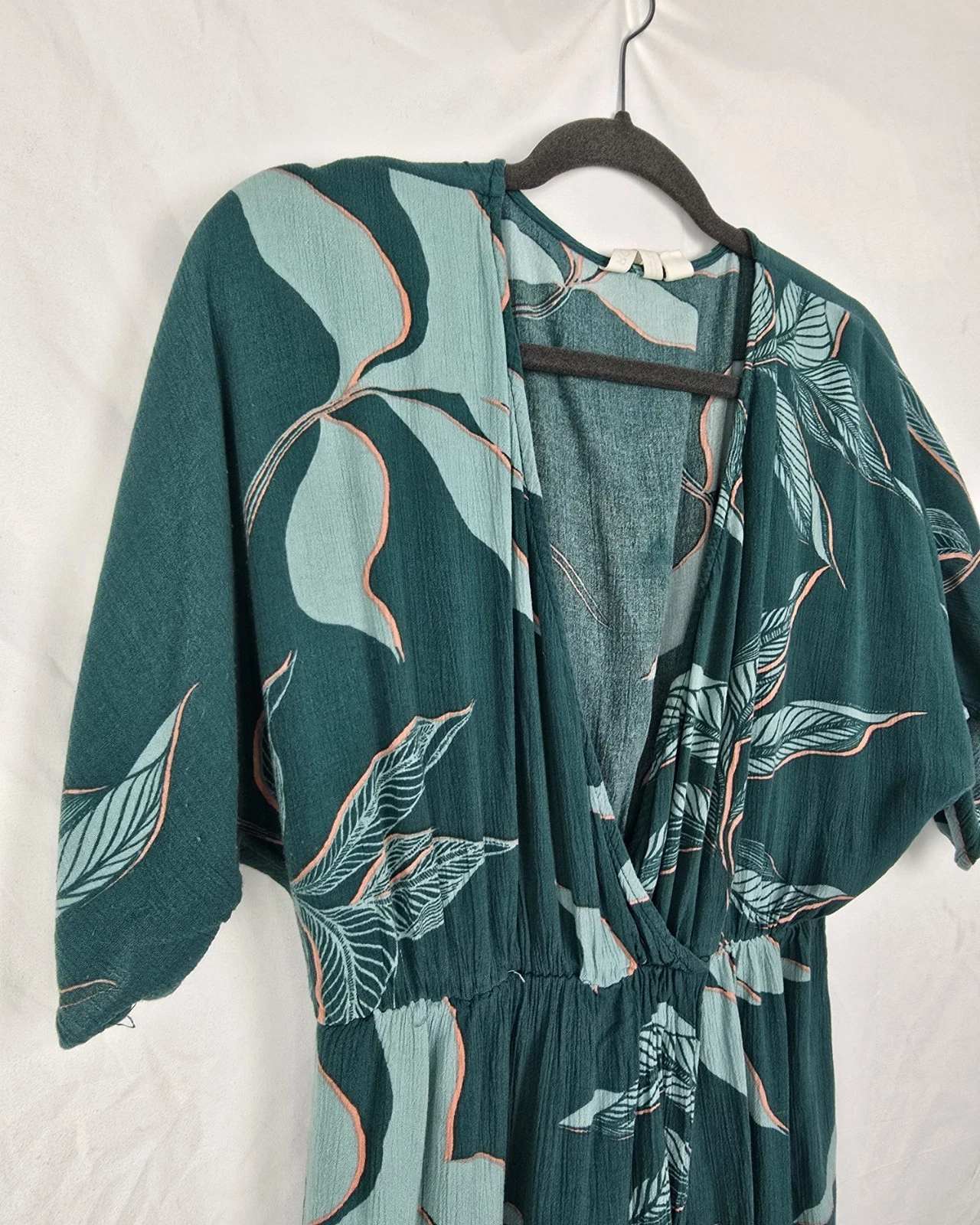 PALM ANGELS Roxy Before Sunset Mini Abito Tropicale Spiaggia Vacanze Gauzy Finto Avvolgente Tg M