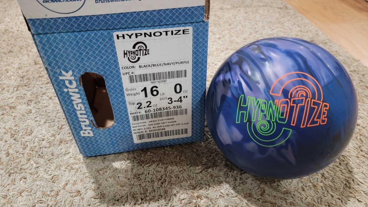 Brunswick Hypnotize Bowling Ball 1st Quality | 16 Pounds | 3-4