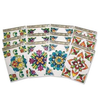 Repositionable and Reuseable Stained Glass Window Clings- Add Beauty to any