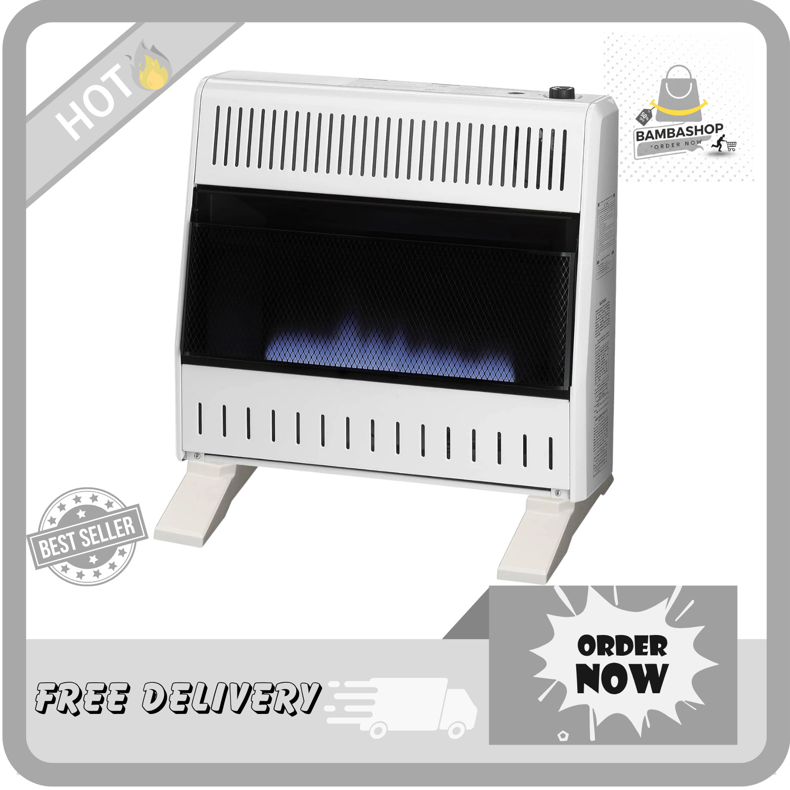 ML300TBA-B Ventless Propane Gas Blue Flame Space Heater with