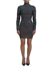 Preloved dolce & gabbana Sequined Mini Dress Aline High Neck Women Black Dresses