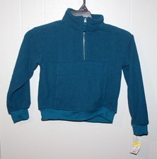 Girls' Cat Jack Dark Teal 1/4 Quarter Zip Sherpa Pullover Fleece Sweatshirt M
