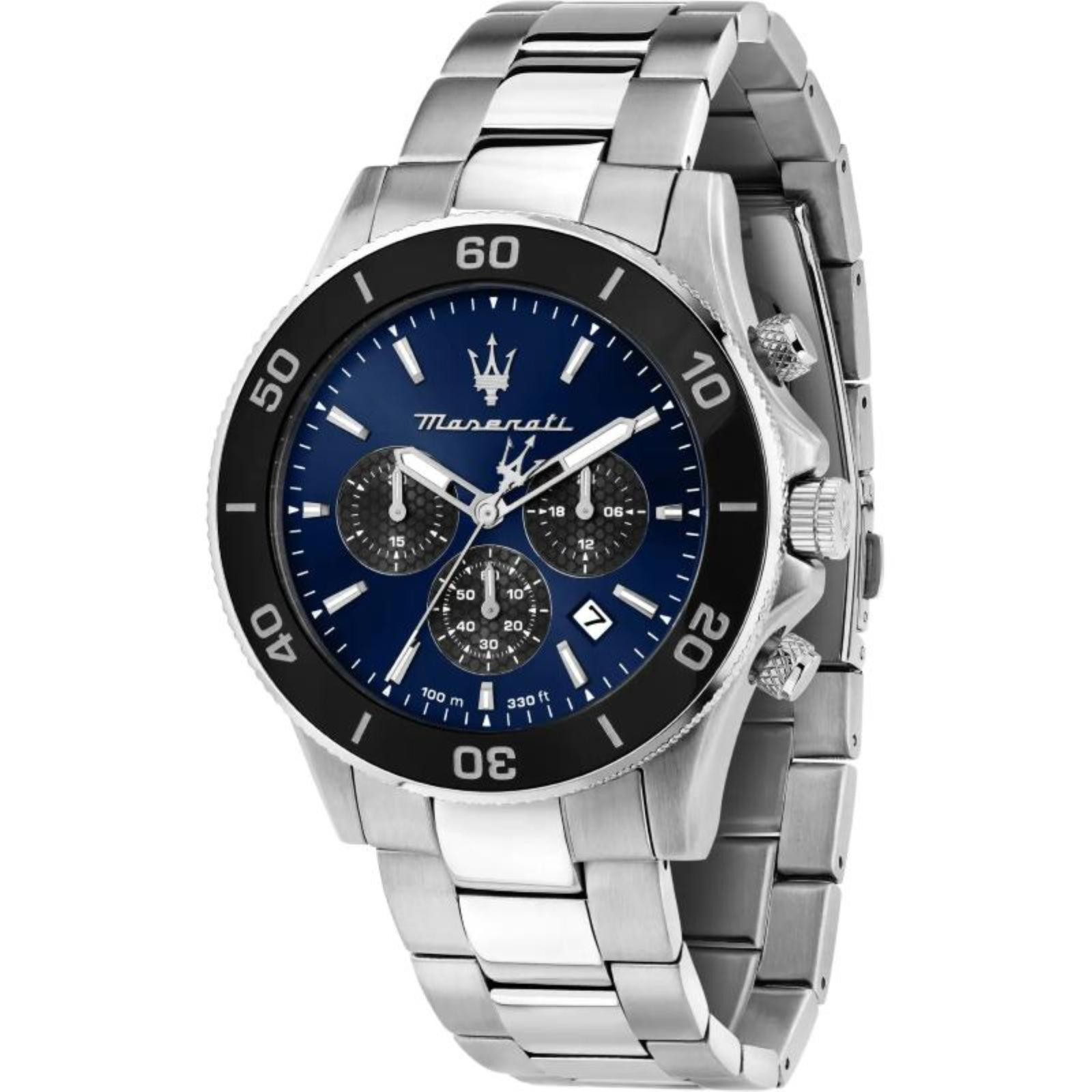 Orologio Uomo Cronografo MASERATI R8873600009 Cinturino Acciaio Fondo Blu