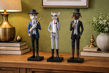 Set of 3 x K-9 Dog Gentleman Ornaments 32cm Tall – Decorative Bulldogs & Hounds