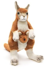 Kuscheltier Känguru mit Baby braun 25 cm Plüschkänguru