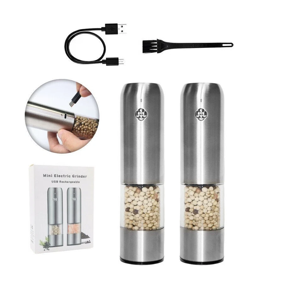 Hot Stainless steel MINI electric grinder outdoor spice automatic pepper grinder - Bild 3 von 4