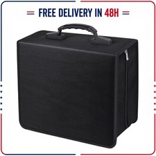 Siveit CD DVD Binder Storage Case 400 Capacity Zipper Wallet Black