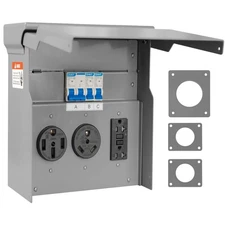 RV Electrical Outlet Panel, Temporary Power Outlet Panel with 20 30 and 50 Am...