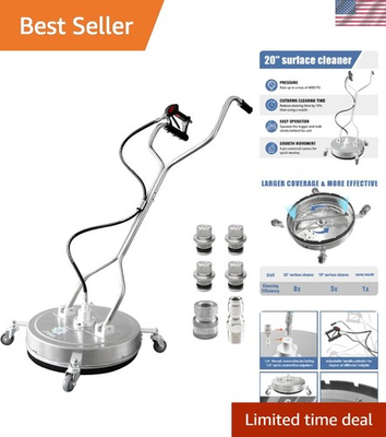 #ad 20quot; Stainless Steel Pressure Washer Surface Cleaner with Dual Handles amp; 4 Wheels $393.24