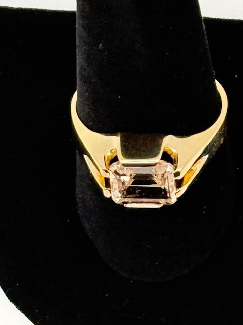 Anel Morganite 2,41 ct – 10K Hallmarked ouro, tamanho 10,75, corte vívido e matiz - Imagem 2 de 4