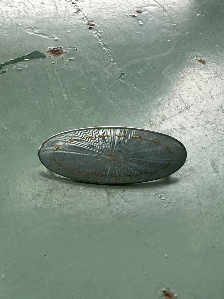 Antica spilla cigno smaltato argento Clement Berg Norvegia norvegese vintage 968 - Immagine 2 di 4