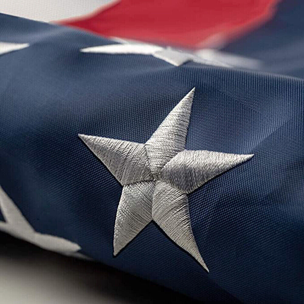 American Flag Embroidered 8x12 FT Outdoor Heavy Duty Sewn Stripes Stars Yard