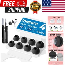 4 Pairs Replacement Ear Tips for AirPods Pro 2nd/1st Generation with Portable...