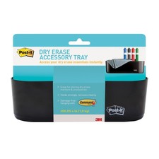 Post-it Dry Erase Accessory Tray, 1 6" x 6.75" x 0.06", Black