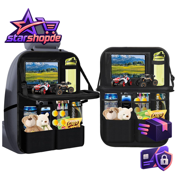 Auto Organizer,GroßE RüCkenlehnenschutz,RüCksitz Organizer Kinder Mit Klapptisch-image