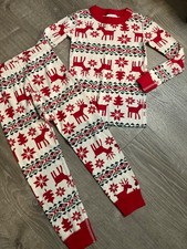 SZ 4 100 cm HANNA ANDERSSON Red Green Holiday PJ's ORGANIC Christmas Trees