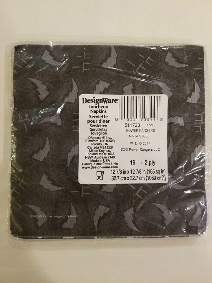 Servilletas de almuerzo Power Rangers Ninja Steel 2017 suministros de fiesta 16 quilates artículos de diseño Foto 2 de 3