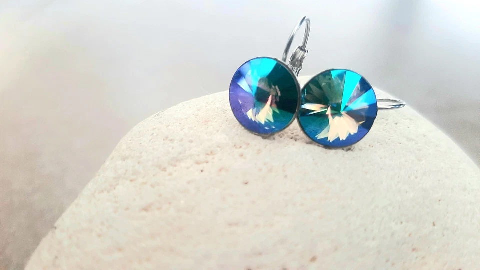 Pendientes colgantes Paradise Shine Crystal Rivoli acero inoxidable joyería de cumpleaños  Foto 3 de 4