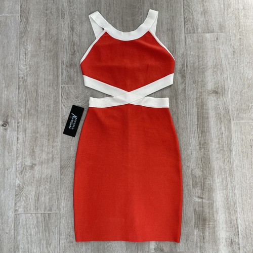 Marciano Mandarin Red Cut-out Dress 