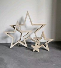 Rustic Wooden STARS Ornament Nordic Scandi Scandinavian Country Hygge Home Decor