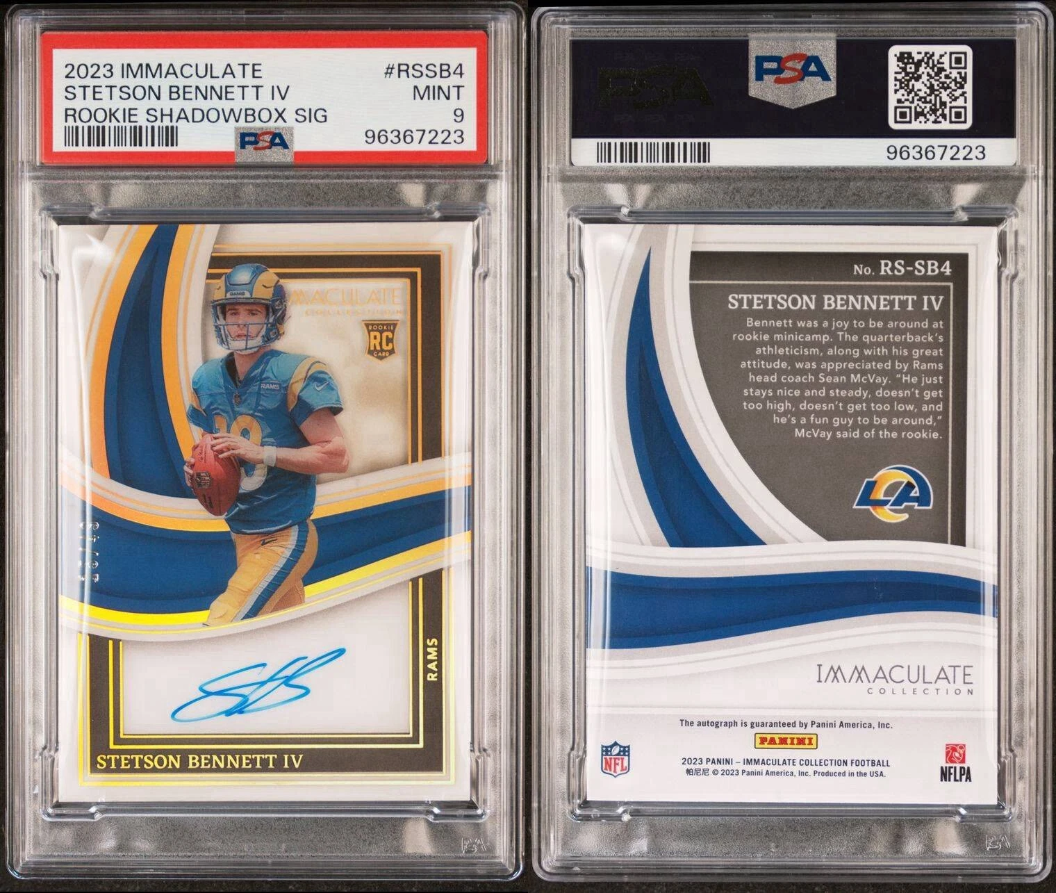 Stetson Bennett Panini Immaculate Collection Immaculate Rookie Shadowbox Signatures #RSSB4 Base